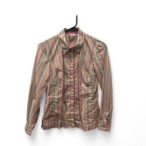 Multi coloured striped button down shirt